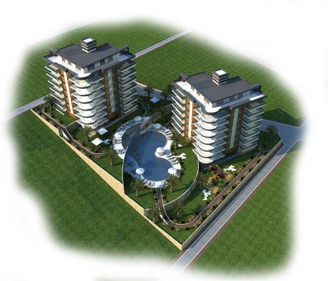 Türkei Immobilien - Gold Residence VIP Alanya Avsallar-günstige Neubau Immobil